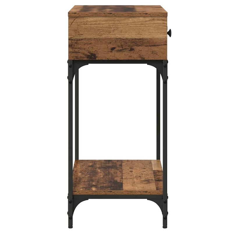 vidaXL Konzolasztal fiókkal Régi fa 75 x 34.5 x 75 cm Faanyag
