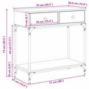 vidaXL Konzolasztal fiókkal Régi fa 75 x 34,5 x 75 cm Faanyag