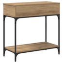 vidaXL Konzolasztal fiókkal kézműves tölgy 75 x 34,5 x 75 cm Faanyag