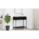 vidaXL Konzolasztal fiókkal Musta tammi 75 x 34,5 x 75 cm Faanyag