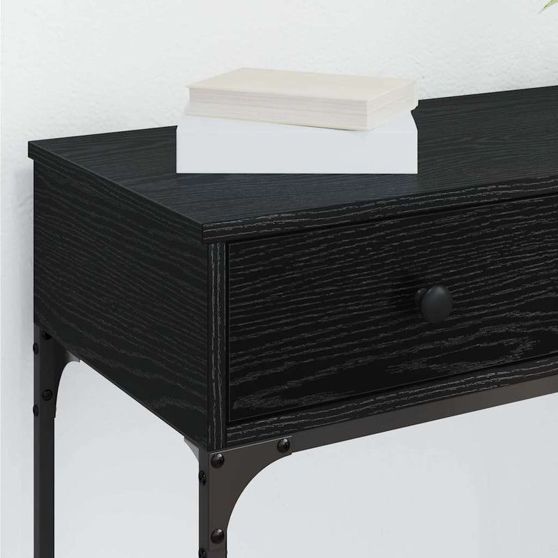vidaXL Konzolasztal fiókkal Musta tammi 75 x 34.5 x 75 cm Faanyag