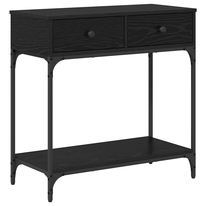 vidaXL Konzolasztal fiókkal Musta tammi 75 x 34.5 x 75 cm Faanyag