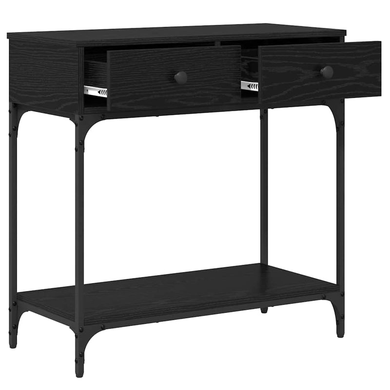 vidaXL Konzolasztal fiókkal Musta tammi 75 x 34.5 x 75 cm Faanyag