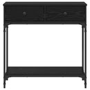 vidaXL Konzolasztal fiókkal Musta tammi 75 x 34.5 x 75 cm Faanyag