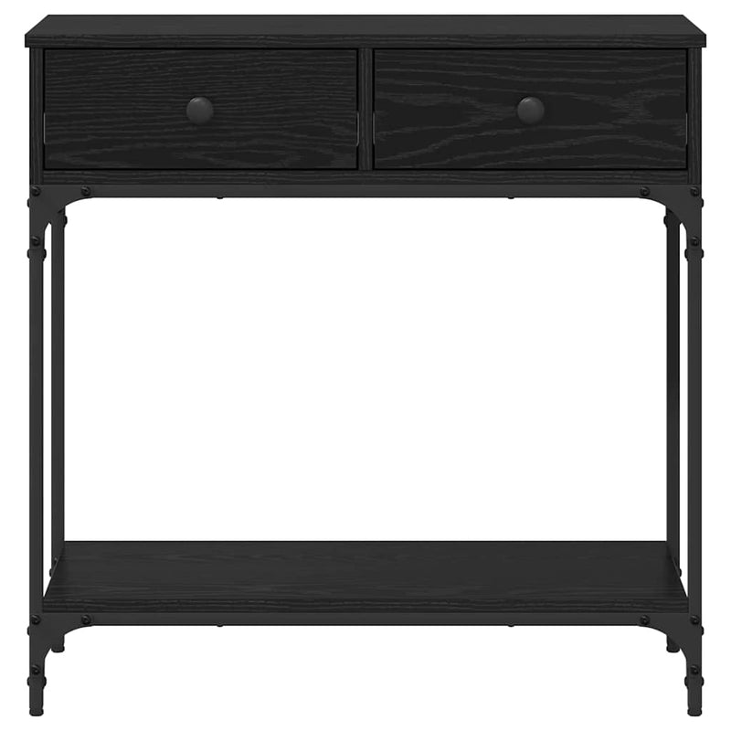vidaXL Konzolasztal fiókkal Musta tammi 75 x 34.5 x 75 cm Faanyag