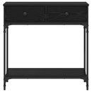 vidaXL Konzolasztal fiókkal Musta tammi 75 x 34,5 x 75 cm Faanyag