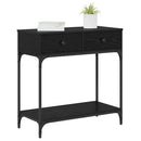 vidaXL Konzolasztal fiókkal Musta tammi 75 x 34,5 x 75 cm Faanyag