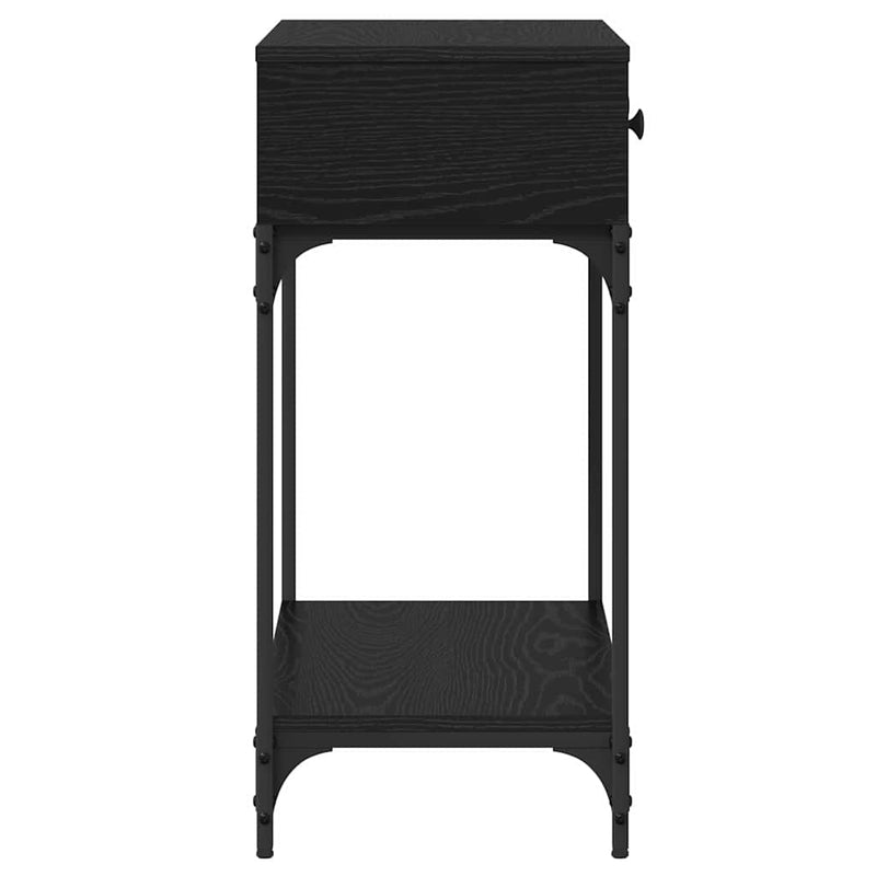 vidaXL Konzolasztal fiókkal Musta tammi 75 x 34.5 x 75 cm Faanyag