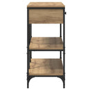 vidaXL Konzolasztal fiókkal polcokkal Barna 100 x 34,5 x 75 cm faszínű