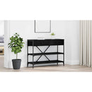 vidaXL Konzolasztal fiókkal Fekete tölgy 100 x 34,5 x 75 cm faszínű