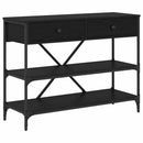 vidaXL Konzolasztal fiókkal Fekete tölgy 100 x 34,5 x 75 cm faszínű