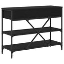 vidaXL Konzolasztal fiókkal Fekete tölgy 100 x 34,5 x 75 cm faszínű