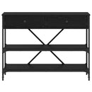 vidaXL Konzolasztal fiókkal Fekete tölgy 100 x 34,5 x 75 cm faszínű
