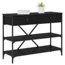vidaXL Konzolasztal fiókkal Fekete tölgy 100 x 34,5 x 75 cm faszínű