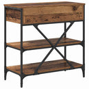 vidaXL Konzolasztal fiókkal polcokkal Barna 75 x 34,5 x 75 cm faszínű