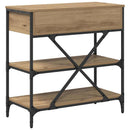 vidaXL Konzolasztal fiókkal polcokkal Barna 75 x 34,5 x 75 cm faszínű