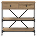 vidaXL Konzolasztal fiókkal polcokkal Barna 75 x 34,5 x 75 cm faszínű