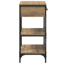 vidaXL Konzolasztal fiókkal polcokkal Barna 100 x 34,5 x 75 cm faszínű