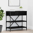 vidaXL Konzolasztal fiókkal Fekete tölgy 75 x 34,5 x 75 cm faszínű