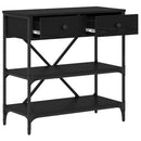 vidaXL Konzolasztal fiókkal Fekete tölgy 75 x 34,5 x 75 cm faszínű