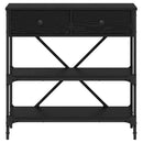 vidaXL Konzolasztal fiókkal Fekete tölgy 75 x 34,5 x 75 cm faszínű