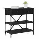 vidaXL Konzolasztal fiókkal Fekete tölgy 75 x 34,5 x 75 cm faszínű
