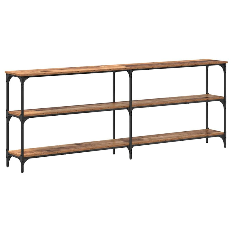 vidaXL Konzolasztal Öreg fa 200 x 29 x 75 cm Mérnöki fa és fém