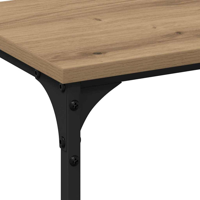 vidaXL Konzolasztal polcokkal kézműves tölgy 200 x 29 x 75 cm