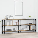 vidaXL Konzolasztal kézműves tölgy 200 x 29 x 75 cm Mérnöki fa és fém