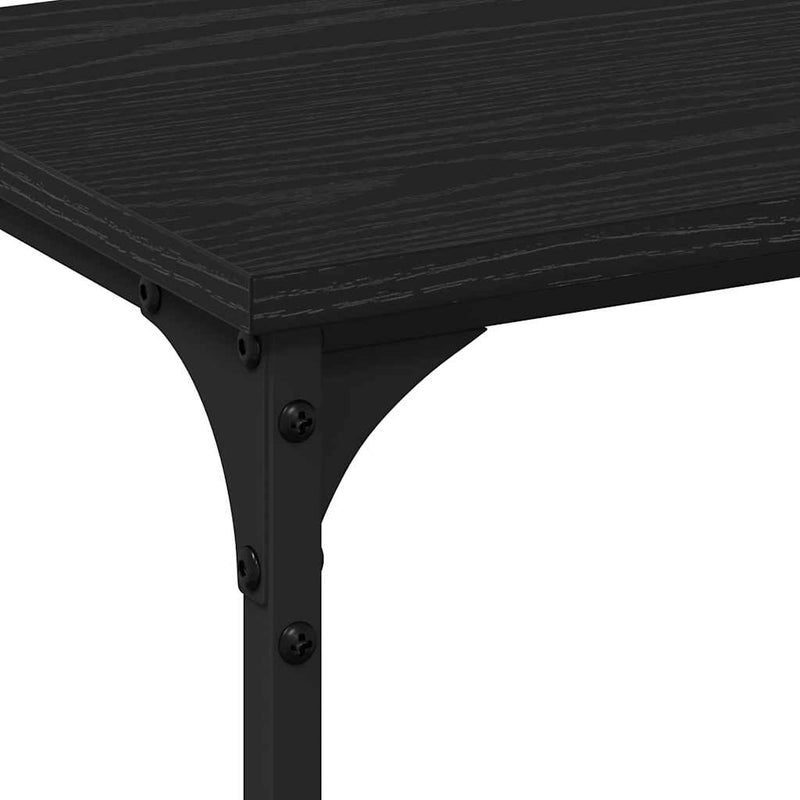 vidaXL Konzolasztal Musta tammi 200 x 29 x 75 cm Műgyantás fa és fém