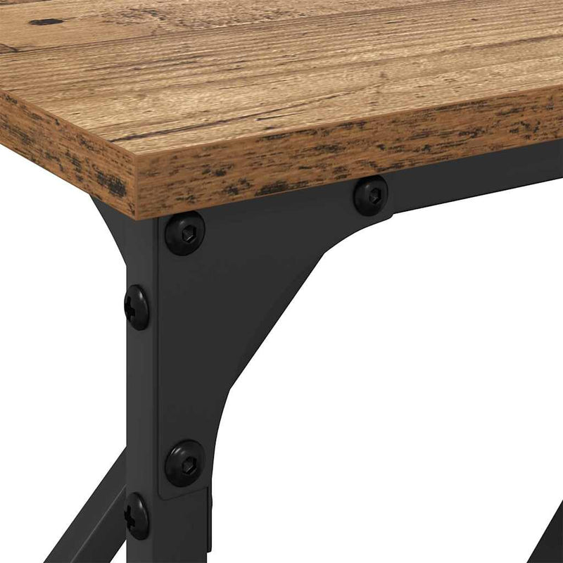 vidaXL Konzol Asztal Öreg fa 180 x 23 x 75 cm Műgyantás fa és fém