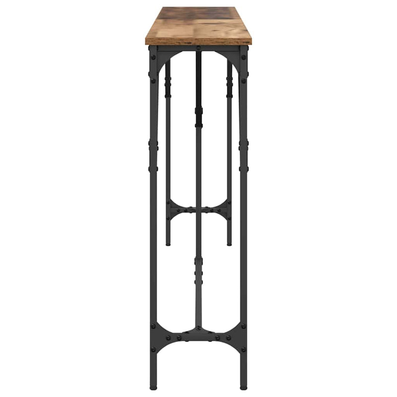 vidaXL Konzol Asztal Öreg fa 180 x 23 x 75 cm Műgyantás fa és fém
