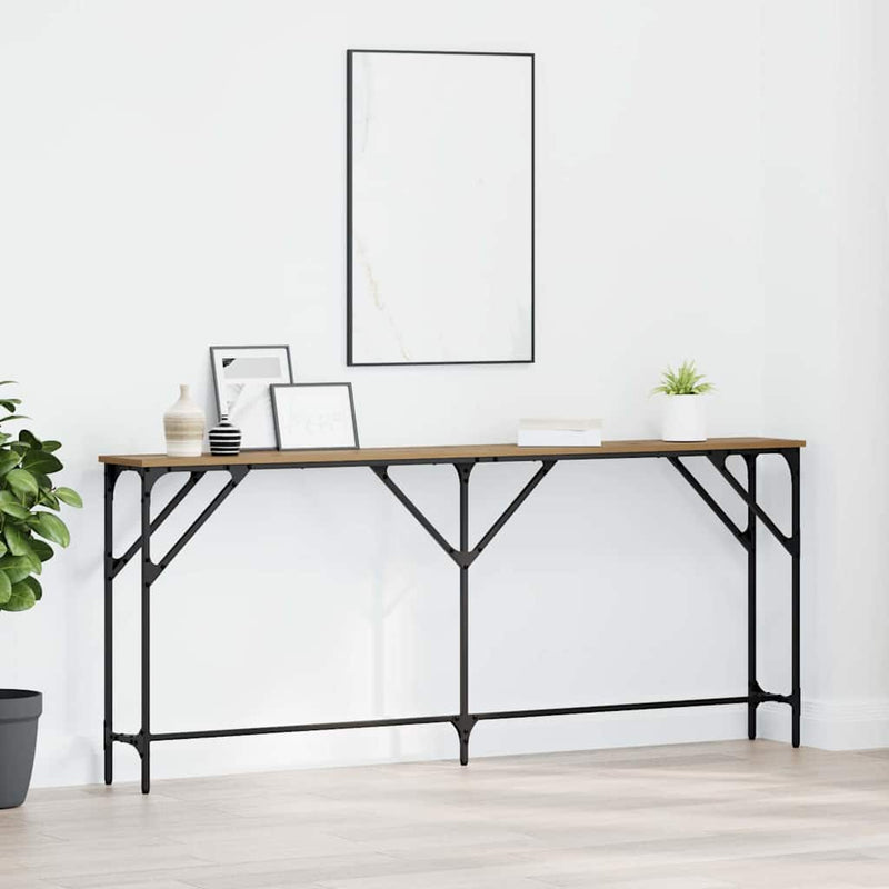 vidaXL Konzol Asztal kézműves tölgy 180 x 23 x 75 cm