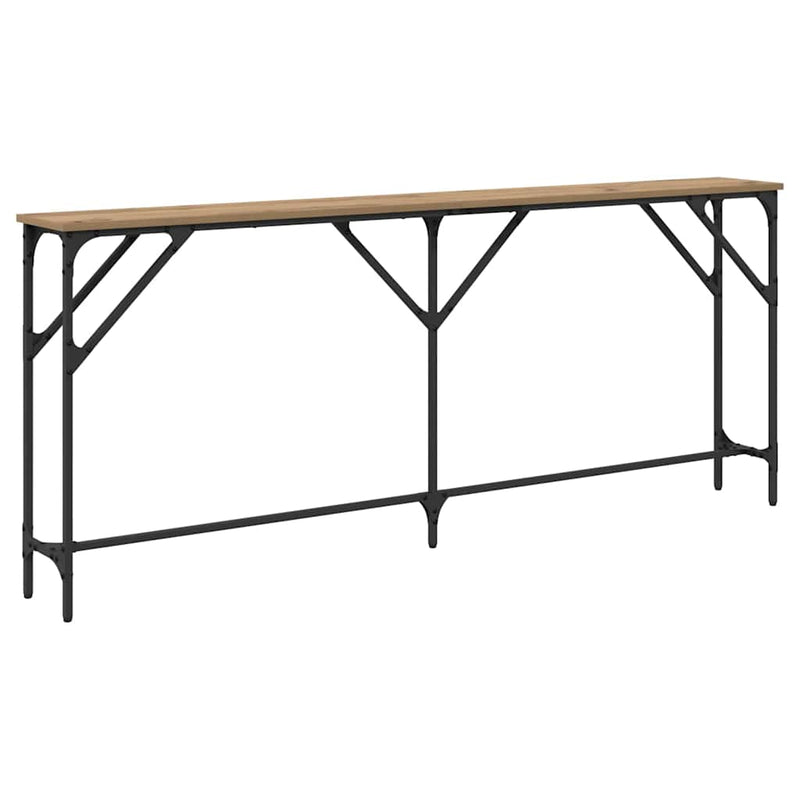 vidaXL Konzol Asztal kézműves tölgy 180 x 23 x 75 cm