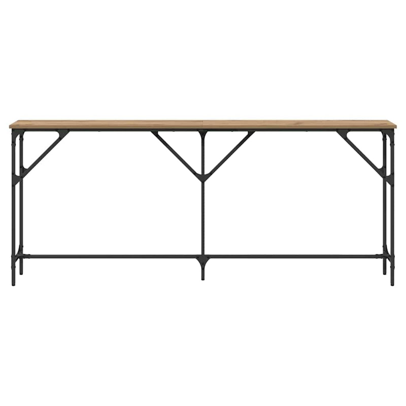 vidaXL Konzolasztal kézműves tölgy 180 x 23 x 75 cm