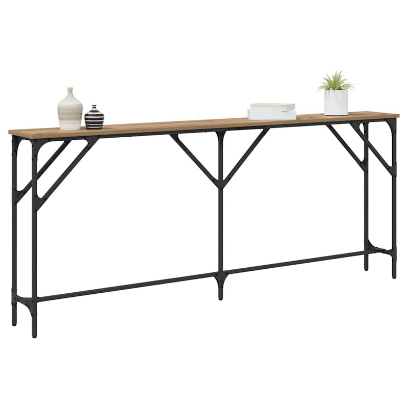 vidaXL Konzol Asztal kézműves tölgy 180 x 23 x 75 cm