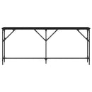vidaXL Konzolasztal Musta tammi 180 x 23 x 75 cm Műgyantás fa és fém