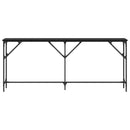 vidaXL Konzolasztal Musta tammi 180 x 23 x 75 cm Műgyantás fa és fém