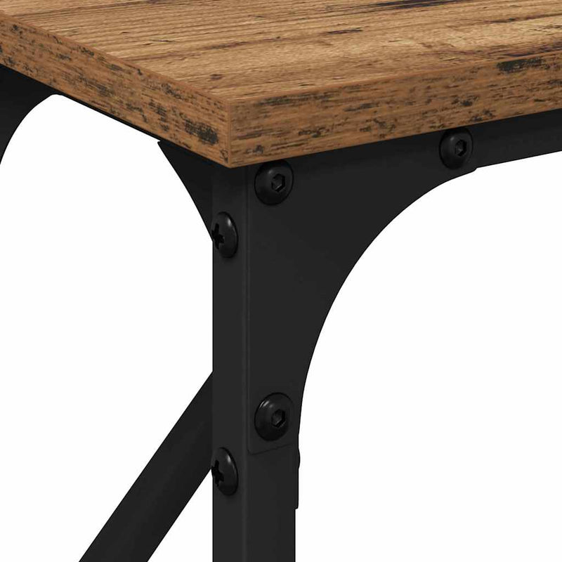 vidaXL Konzol Asztal Öreg fa 140 x 23 x 75 cm Műgyantás fa és fém
