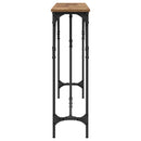 vidaXL Konzolasztal Öreg fa 140 x 23 x 75 cm Műgyantás fa és fém