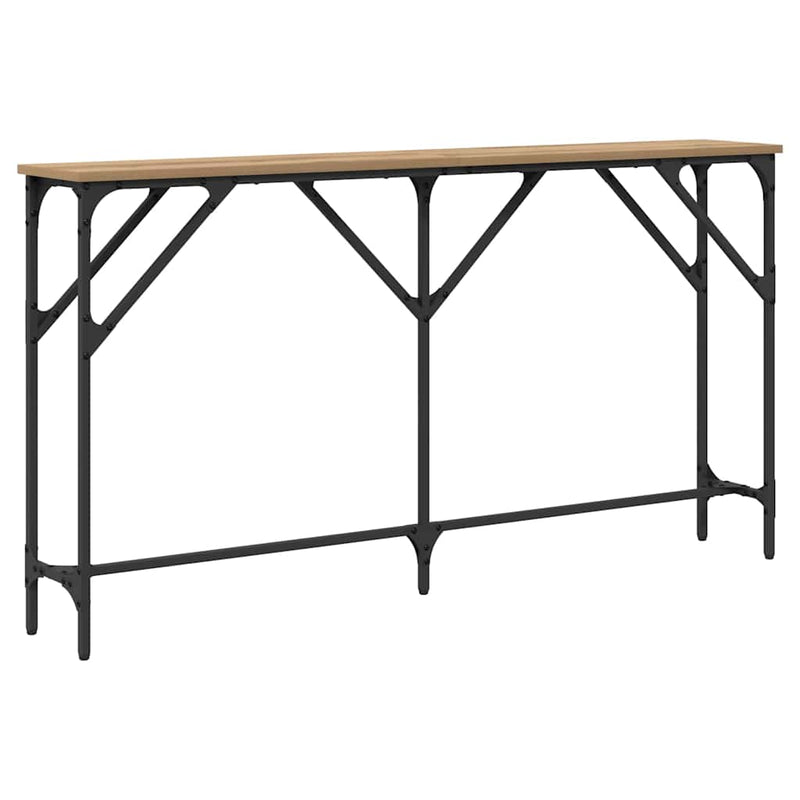 vidaXL Konzol Asztal kézműves tölgy 140 x 23 x 75 cm