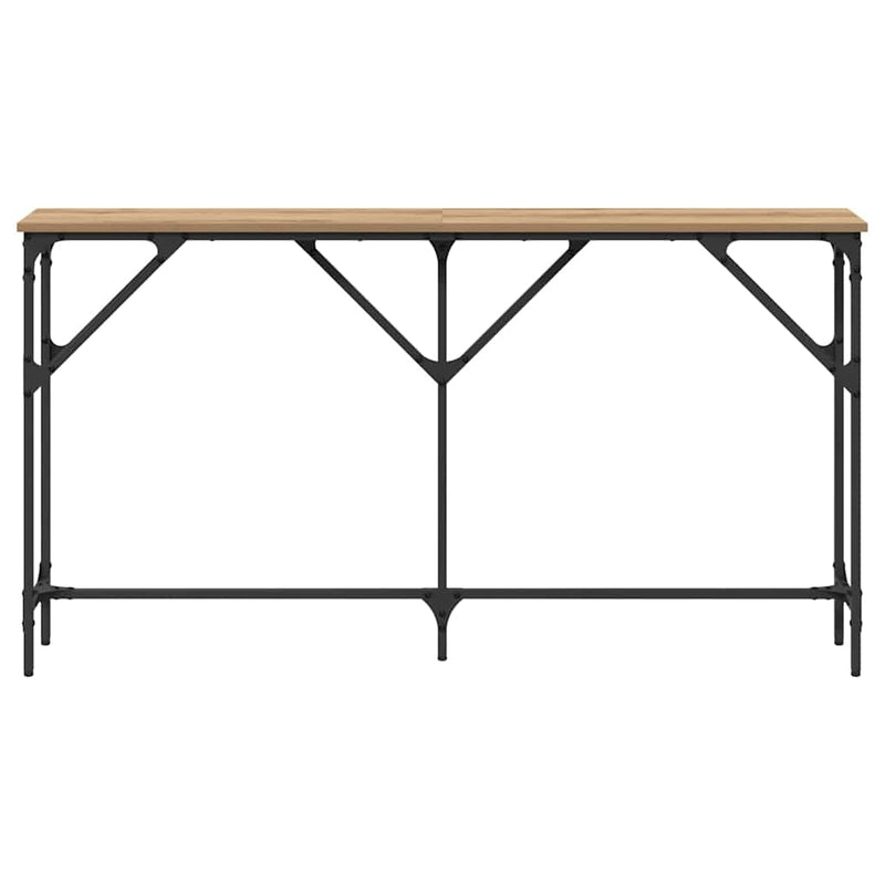 vidaXL Konzolasztal kézműves tölgy 140 x 23 x 75 cm