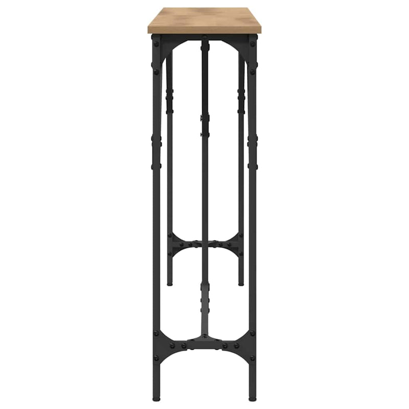 vidaXL Konzolasztal kézműves tölgy 140 x 23 x 75 cm