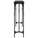 vidaXL Konzolasztal Musta tammi 140 x 23 x 75 cm Műgyantás fa és fém