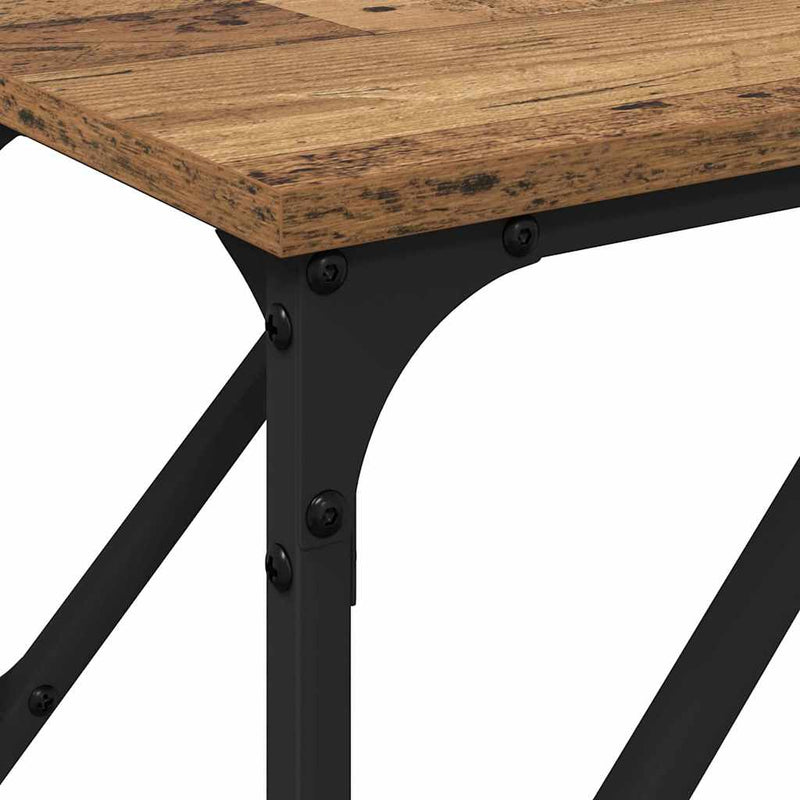 vidaXL Konzol Asztal Öreg fa 200 x 29 x 75 cm Műgyantás fa és fém