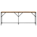vidaXL Konzolasztal Öreg fa 200 x 29 x 75 cm Műgyantás fa és fém