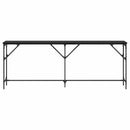 vidaXL Konzolasztal Musta tammi 200 x 29 x 75 cm Műgyantás fa és fém