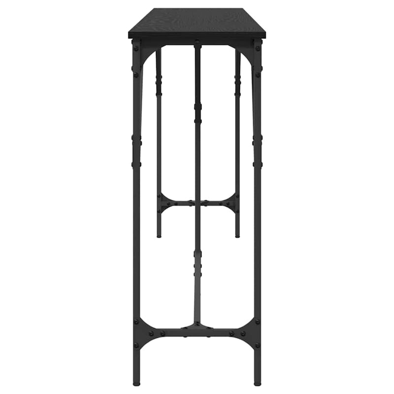 vidaXL Konzol Asztal Musta tammi 200 x 29 x 75 cm Műgyantás fa és fém