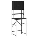 vidaXL Mosógép Szekrény Fekete 0ak 68 x 48,5 x 194 cm Faanyag