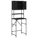 vidaXL Mosógép Szekrény Fekete 0ak 68 x 48,5 x 194 cm Faanyag
